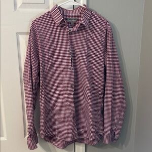 Express Men's Red and purple  Checkered Shirt
